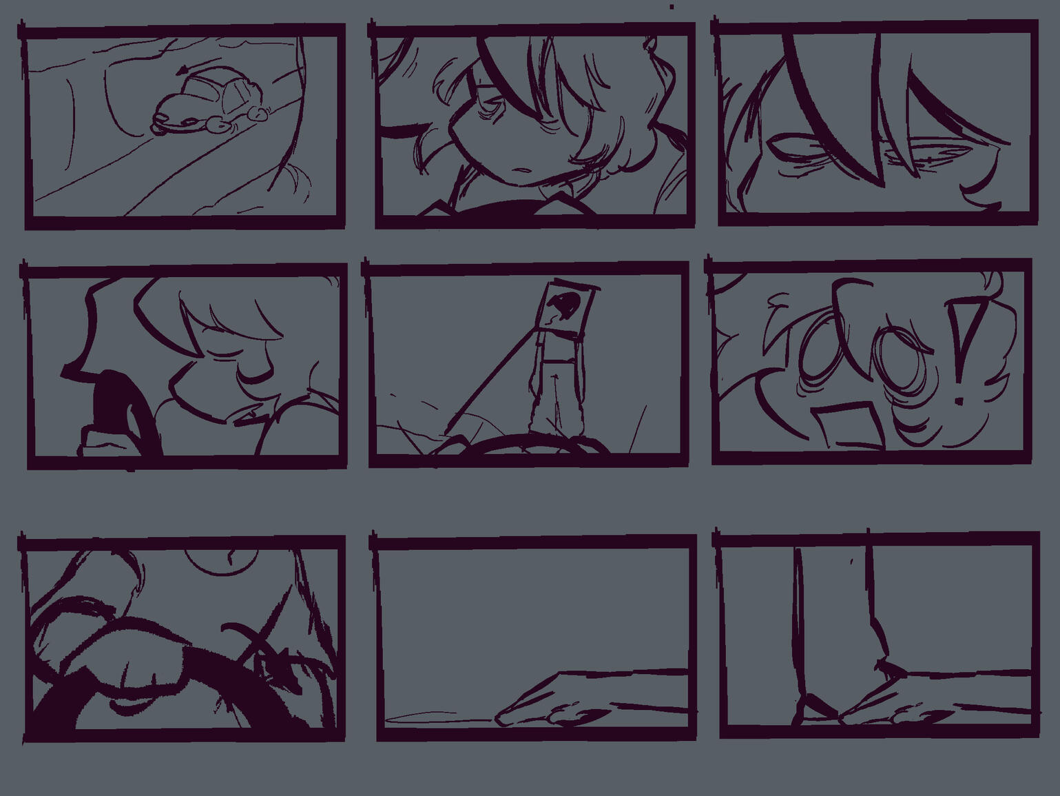 opening cutscene storyboards (@toonishtragedy)